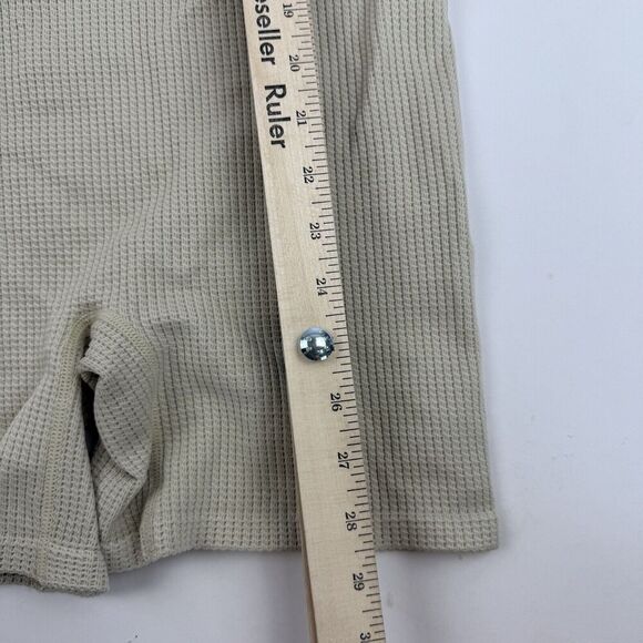 Colsie Racerback One Piece Romper Henley Waffle Knit Stretch Beige/Taupe Sz L - Picture 9 of 13